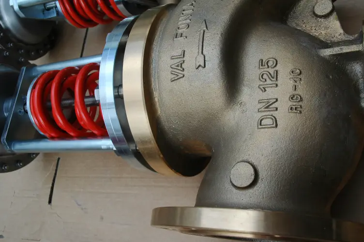 Pressure reducing valve for steam